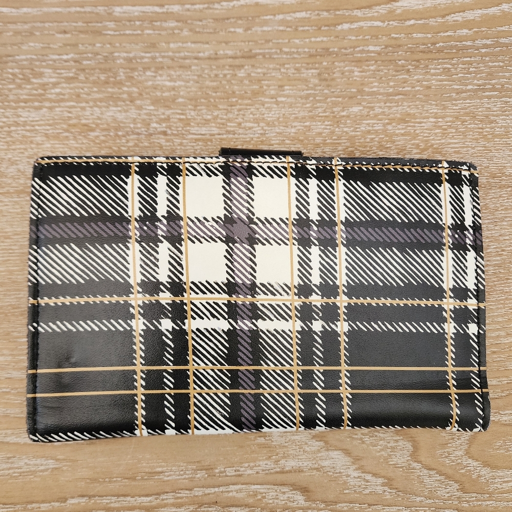 Patricia Nash Linnet leather wallet, black/white plaid - Picture 10 of 15
